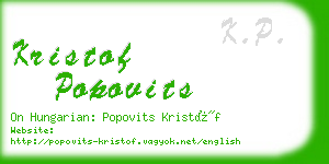 kristof popovits business card